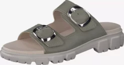 Paul Green Sandales à Talons Mule Femme Vert