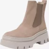 Paul Green Bottines Chelsea Boots Femme Beige / Beige Foncé
